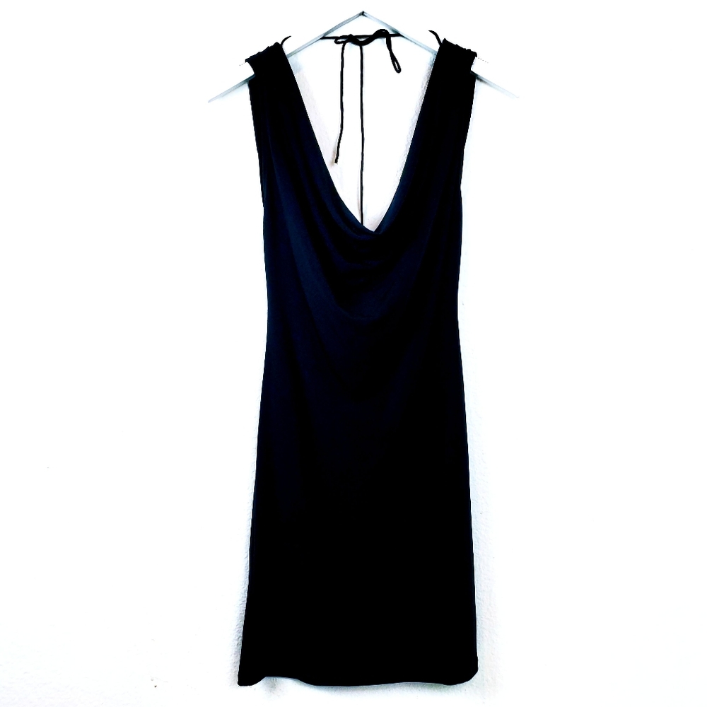 Spense Draped Cocktail Dress Black Size S